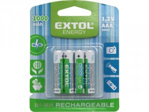 Nabíjecí baterie Extol 4ks HR03 (AAA, mikrotužka)