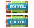Baterie Extol alkalické 2ks D/LR20