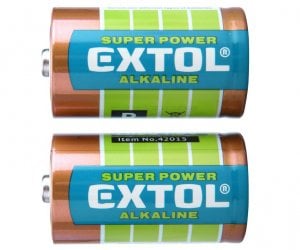 Baterie Extol alkalické 2ks D/LR20