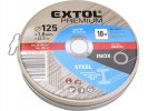 Kotouč řezný ocel/nerez 10ks Extol Premium - 8808103 125x1.0x22.2mm