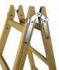 Dvojitý dřevěný žebřík - štafle Exklusive - 4 příčky